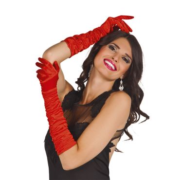Gants longs "Hollywood" - Rouge Gants longs "Hollywood" - Rouge