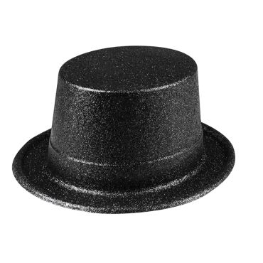 Chapeau Haut de Forme à Paillettes - Noir Chapeau Haut de Forme à Paillettes - Noir