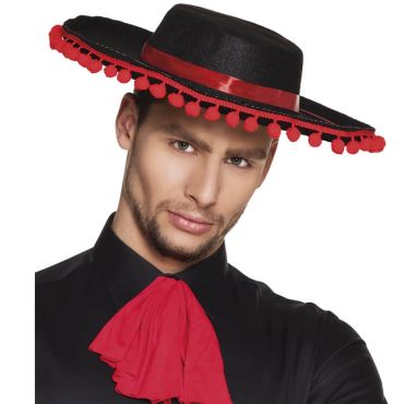 Chapeau Espagnol - Noir et Rouge Chapeau Espagnol - Noir et Rouge