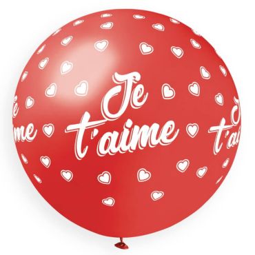 1 ballon géant rouge imprimé je t'aime | jourdefete.com 1 ballon géant rouge imprimé je t'aime | jourdefete.com