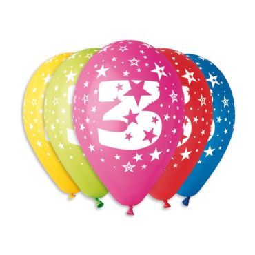 10 ballons multicolores avec étoiles chiffre 3 | jourdefete.com 10 ballons multicolores avec étoiles chiffre 3 | jourdefete.com