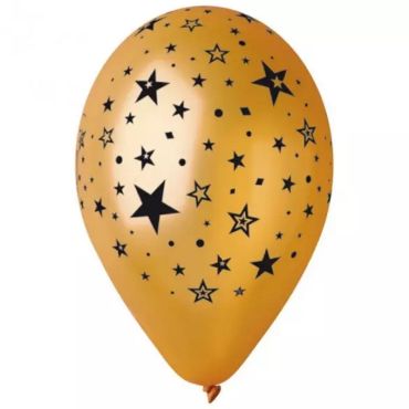 10 ballons en or avec étoiles noires | jourdefete.com 10 ballons en or avec étoiles noires | jourdefete.com