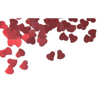 Confettis cœur rouge métallisé pour déco de fête | jourdefete.com