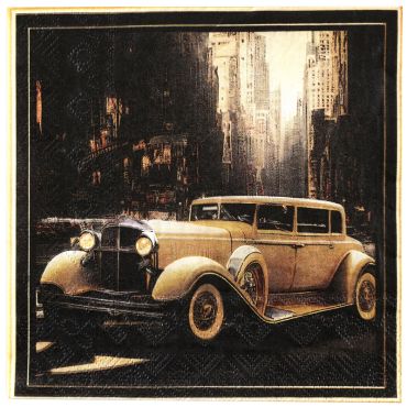 Serviettes en papier Gatsby au design rétro chic avec voiture vintage | jourdefete.com Serviettes en papier Gatsby au design rétro chic avec voiture vintage | jourdefete.com