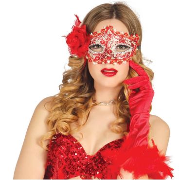 Loup rouge avec Rose rouge Loup rouge avec Rose rouge