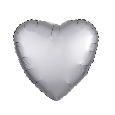 Ballon Hélium Cœur Satiné Argent Ballon Hélium Cœur Satiné Argent
