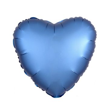 Ballon Hélium Cœur Satiné Bleu Azur Ballon Hélium Cœur Satiné Bleu Azur