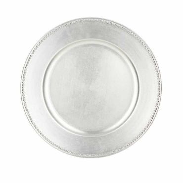 Assiette de Présentation Ronde - Argent Métallisé - Cloutée Assiette de Présentation Ronde - Argent Métallisé - Cloutée