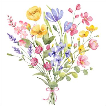 Serviettes bouquet de fleurs pastel style aquarelle | jourdefete.com Serviettes bouquet de fleurs pastel style aquarelle | jourdefete.com