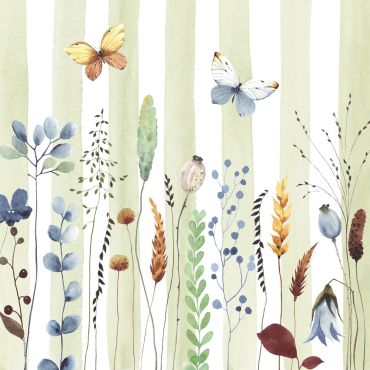 Serviettes fleurs et rayures avec papillons | jourdefete.com Serviettes fleurs et rayures avec papillons | jourdefete.com