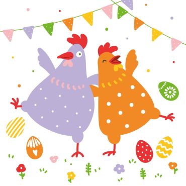 20 serviettes en papier - 33 x 33 cm - Pâques - Atelier "Poules" 20 serviettes en papier - 33 x 33 cm - Pâques - Atelier "Poules"