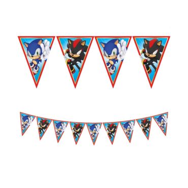 Une sublime guirlande de 8 fanions aux couleurs de Sonic pour un anniversaire pour enfant | jourdefete.com Une sublime guirlande de 8 fanions aux couleurs de Sonic pour un anniversaire pour enfant | jourdefete.com