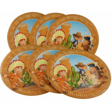 6 Assiettes - Collection Cowboys et Indiens 6 Assiettes - Collection Cowboys et Indiens