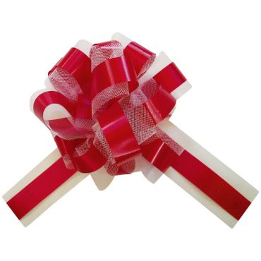 5 Noeuds automatiques en tulle - Rouge 5 Noeuds automatiques en tulle - Rouge