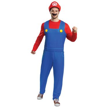 Costume adulte inspiré du célèbre héros moustachu en salopette bleue et haut rouge | jourdefete.com Costume adulte inspiré du célèbre héros moustachu en salopette bleue et haut rouge | jourdefete.com