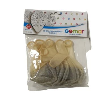 10 Ballons Transparents Cœur - 30 cm - Argent | jourdefete.com 10 Ballons Transparents Cœur - 30 cm - Argent | jourdefete.com