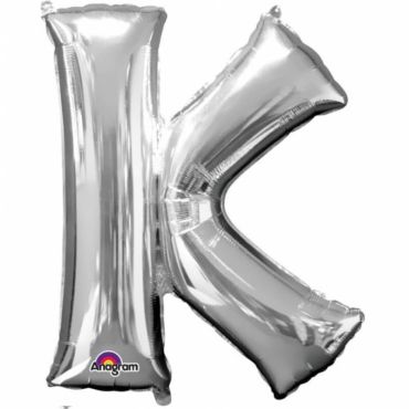 Méga Ballon Hélium - Lettre K - Argent Méga Ballon Hélium - Lettre K - Argent