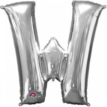 Méga Ballon Hélium - Lettre W - Argent Méga Ballon Hélium - Lettre W - Argent