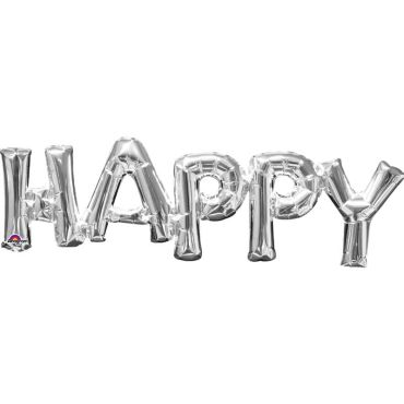 Ballon à air "Happy" – Argenté Ballon à air "Happy" – Argenté