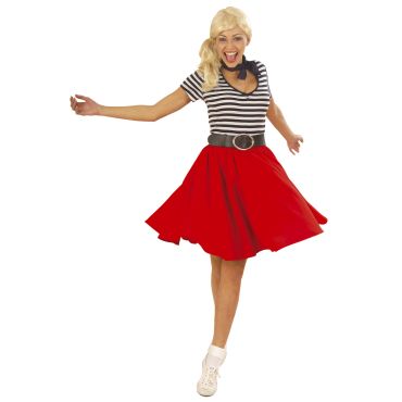 Jupe Patineuse Années 50 Rouge - M Jupe Patineuse Années 50 Rouge - M