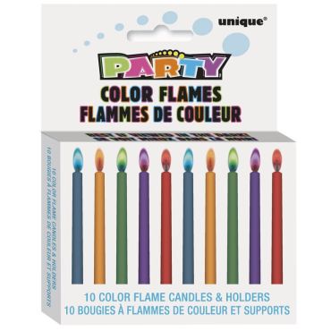10 Bougies à flamme avec support 10 Bougies à flamme avec support
