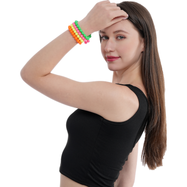 Bracelets en perles fluorescentes colorées, lot de 4 | jourdefete.com Bracelets en perles fluorescentes colorées, lot de 4 | jourdefete.com