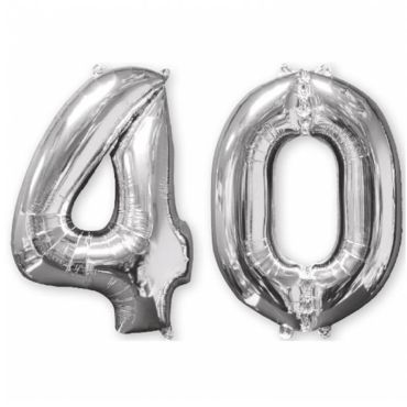Ballons Hélium - 40 ans - Argenté