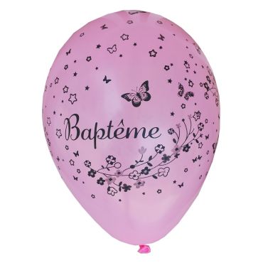 8 Ballons Baptême Fille Rose 8 Ballons Baptême Fille Rose