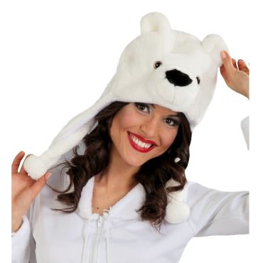 Bonnet Ours Polaire en Peluche Adulte