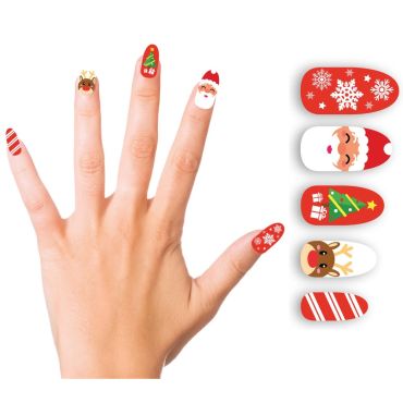 Faux ongles adhésifs de Noël motifs Père Noël et Sapin | jourdefete.com Faux ongles adhésifs de Noël motifs Père Noël et Sapin | jourdefete.com