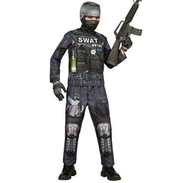 Costume SWAT pour enfant en tenue tactique avec accessoires imprimés | jourdefete.com
