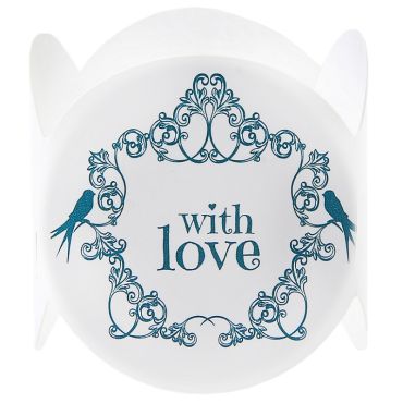 6 Ronds de Serviette Vintages " With Love" Verts 6 Ronds de Serviette Vintages " With Love" Verts