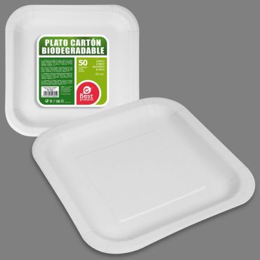 Assiettes biodégradables en carton blanc de 23 cm | jourdefete.com Assiettes biodégradables en carton blanc de 23 cm | jourdefete.com