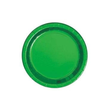 8 Petites Assiettes en Carton - Vert Métallisé 8 Petites Assiettes en Carton - Vert Métallisé