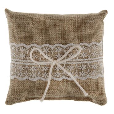 Coussin pour alliances naturel avec dentelle Coussin pour alliances naturel avec dentelle