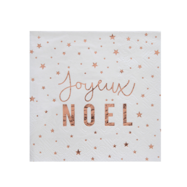 20 Serviettes "Joyeux Noël" - Cuivre 20 Serviettes "Joyeux Noël" - Cuivre