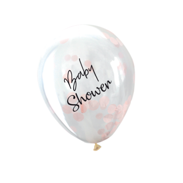 Ballons Baby Shower transparent confettis roses | jourdefete.com Ballons Baby Shower transparent confettis roses | jourdefete.com