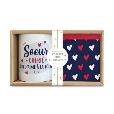 Un coffret composé d'un mug et d'une paire de chaussettes pour votre sœurette | jourdefete.com Un coffret composé d'un mug et d'une paire de chaussettes pour votre sœurette | jourdefete.com