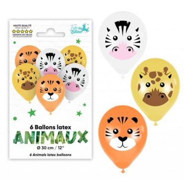 Un lot de 6 ballons pour un anniversaire pour enfant sur le thème des animaux | jourdefete.com Un lot de 6 ballons pour un anniversaire pour enfant sur le thème des animaux | jourdefete.com