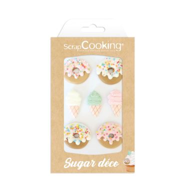Décorations en sucre en forme de donuts et glaces pour pâtisserie | jourdefete.com Décorations en sucre en forme de donuts et glaces pour pâtisserie | jourdefete.com