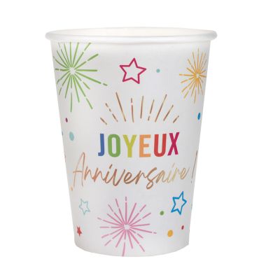 Gobelets Joyeux Anniversaire blancs, parfaits pour une fête réussie | jourdefete.com Gobelets Joyeux Anniversaire blancs, parfaits pour une fête réussie | jourdefete.com