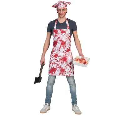 Déguisement Adulte Cuisinier Ensanglanté - Toque et Tablier Déguisement Adulte Cuisinier Ensanglanté - Toque et Tablier