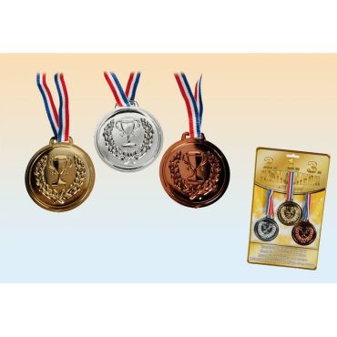 3 Médailles avec Ruban 3 Médailles avec Ruban