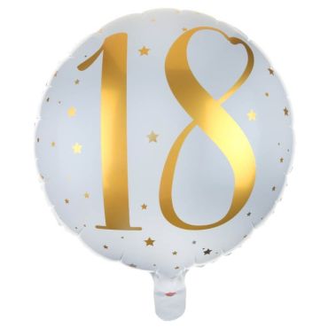 Ballon Anniversaire - Blanc et Or - 18 ans | jourdefete.com Ballon Anniversaire - Blanc et Or - 18 ans | jourdefete.com
