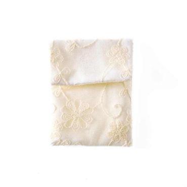 Sachet de 3 Sachets à Dragées Brodés - Ivoire Sachet de 3 Sachets à Dragées Brodés - Ivoire