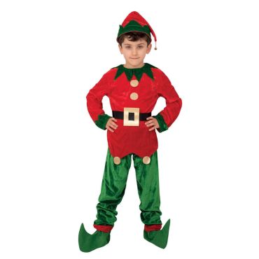 Costume de lutin enfant garçon pour Noël, déguisement rouge et vert avec bonnet et chaussures pointues | jourdefete.com Costume de lutin enfant garçon pour Noël, déguisement rouge et vert avec bonnet et chaussures pointues | jourdefete.com