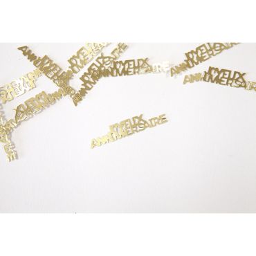 Confettis "Joyeux Anniversaire" en métal doré pour anniversaire | jourdefete.com Confettis "Joyeux Anniversaire" en métal doré pour anniversaire | jourdefete.com