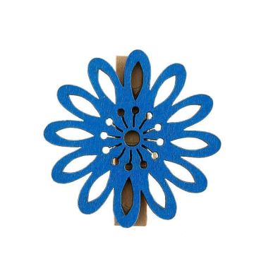 6 Pinces Fleur Mambo Bleu