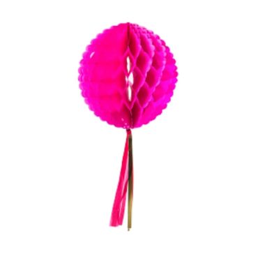 Boule alvéolée à Tassel 30 cm - Rose Fuchsia Boule alvéolée à Tassel 30 cm - Rose Fuchsia