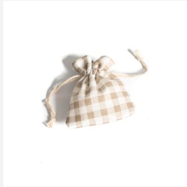 Sachet de 5 pochons en lin - Vichy Ecru Sachet de 5 pochons en lin - Vichy Ecru